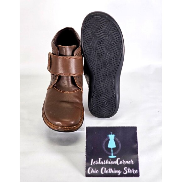 Spring Step Women's Brown Leather Souzala Cutout Strap Ankle Boots Sz 8.5 343 - Picture 3 of 16